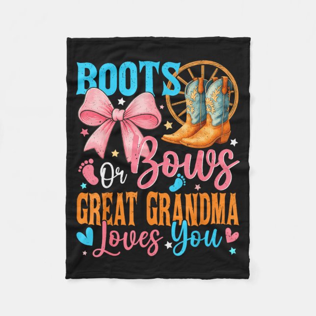 Couverture Polaire Boots Or Bows Great Grandma Loves You Gender Revea (Devant)