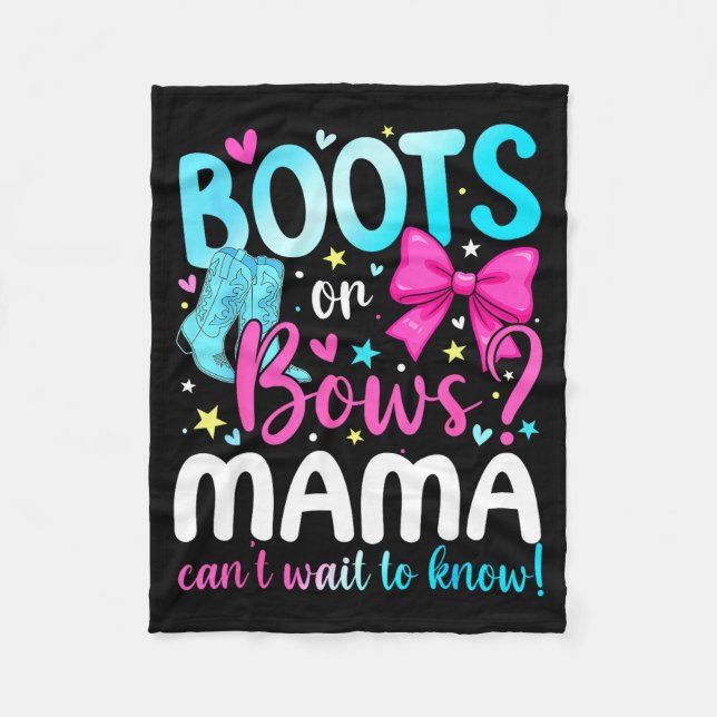 Couverture Polaire Boots Or Bows Mama Loves You Gender Reveal Party  (Devant)