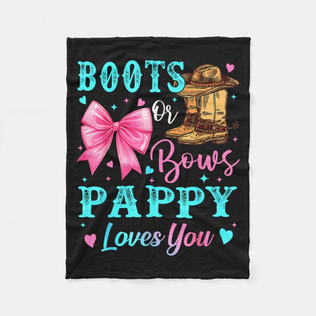 Couverture Polaire Boots Or Bows Pappy Loves You Gender Reveal Family (Devant)