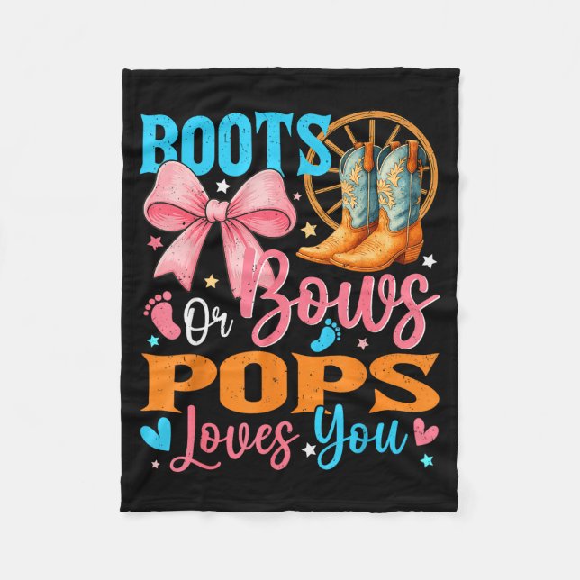 Couverture Polaire Boots Or Bows Ps Loves You Gender Reveal Family  (Devant)