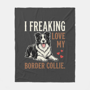 Couverture Polaire Border Collie drôle d'amour de chien