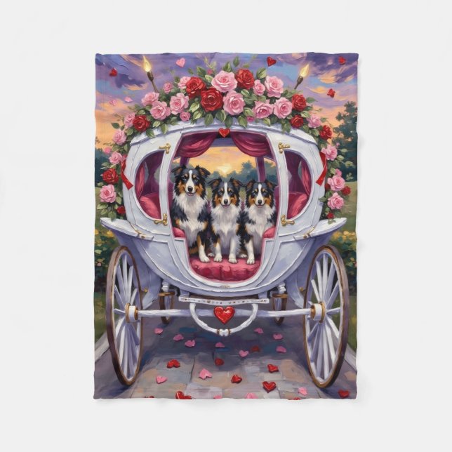 Couverture Polaire Border Collie Saint-Valentin (Devant)