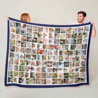 Couverture Polaire Bordure Navy 140 Photos Créez Votre Propre Collage