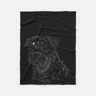 Couverture Polaire Bordure Portrait de chien Terrier - Pot d'animaux