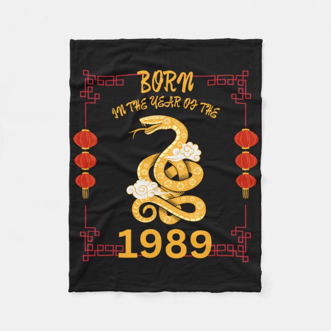 Couverture Polaire Born In The Year Of The Snake 1989 Chinese New Yea (Devant)