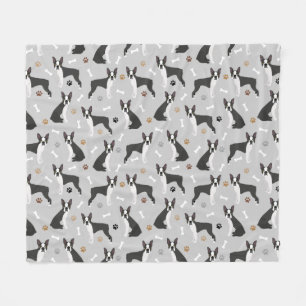 Couverture Polaire Boston Terrier Bones and Paws Fleece Blanket