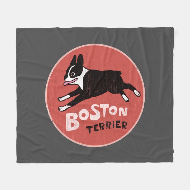 Couverture Polaire Boston Terrier | Chien de dessin cool (Devant (Horizontal))