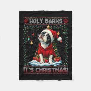 Couverture Polaire Boston Terrier Décorations d'arbre de Noël Chien L