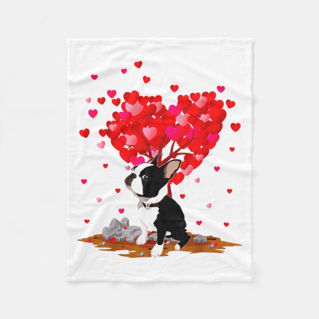Couverture Polaire Boston Terrier Lover Heart Shape Boston Terrier Va (Devant)
