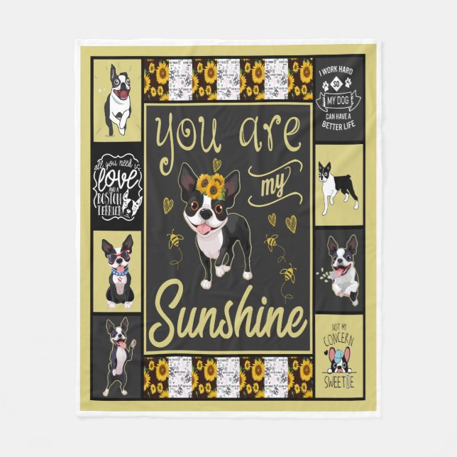 Couverture Polaire Boston Terrier Vous Êtes Mon Soleil (Devant)