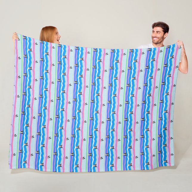 Couverture Polaire Boston Terriers KiniArt Fleece Blanket (En situation)