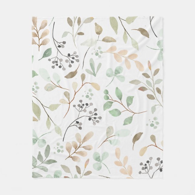 Couverture Polaire Botanical Leaves Fleece Blanket (Devant)