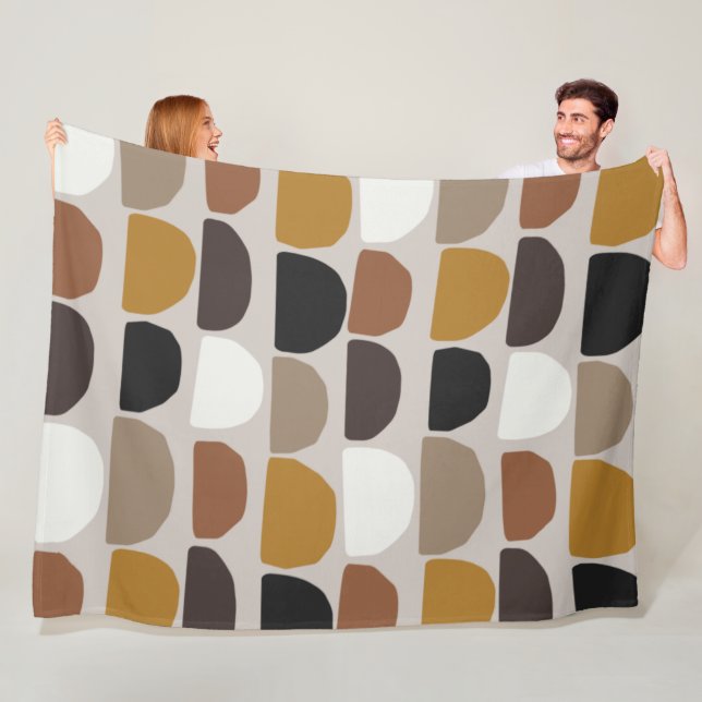 Couverture Polaire Botanique Abstraite de terre cuite du milieu du si (En situation)