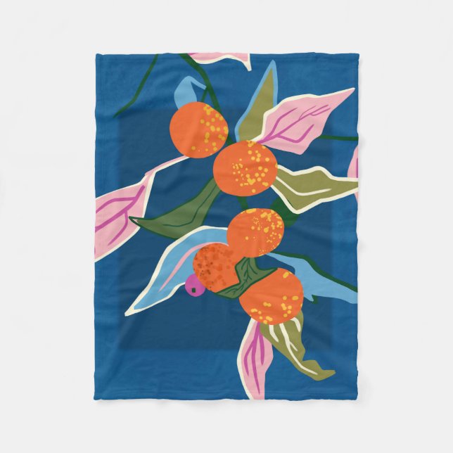 Couverture Polaire Botanique Orange luxuriant (Devant)