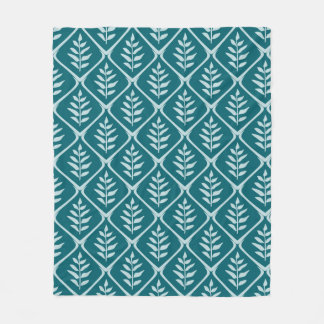 Couverture Polaire Botanique Turquoise minimaliste