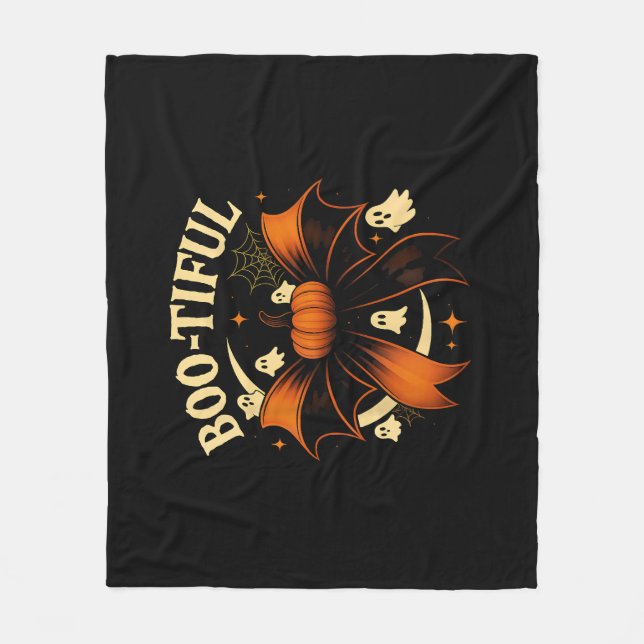 Couverture Polaire Botiful Funny Halloween Coquette Bow Citrouille (Devant)