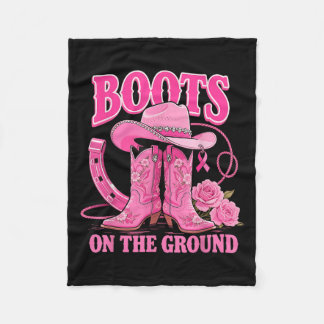Couverture Polaire Bottes Sur Le Sol Pink Cowgirl Cancer Du Sein Wes