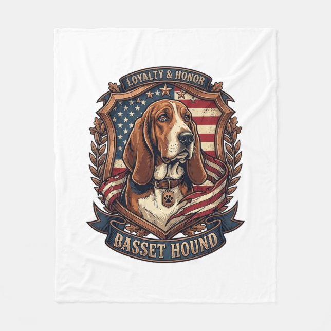 Couverture Polaire Bouclier de drapeau américain de chien de loyauté  (Devant)