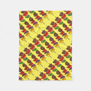 Couverture Polaire Bouf Veggie Kebab brochette Pique-nique Aliments F