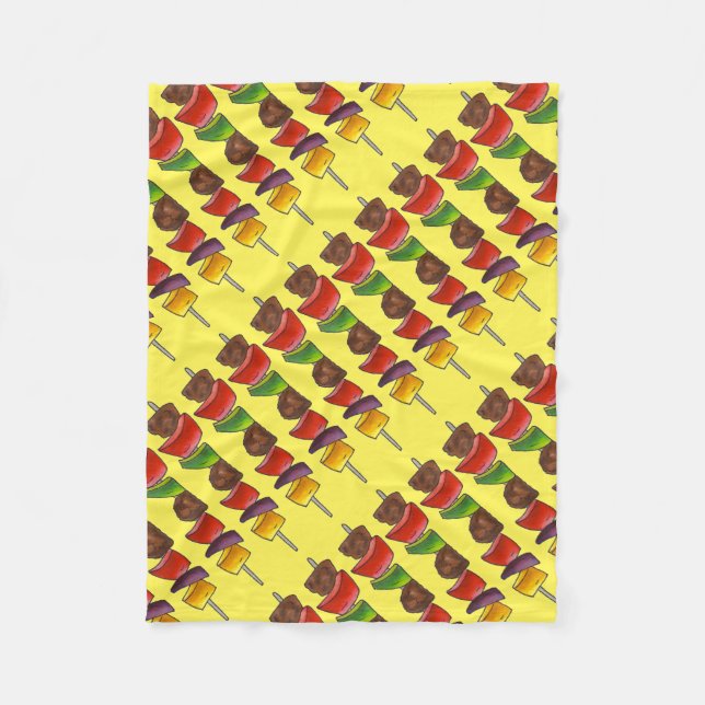 Couverture Polaire Bouf Veggie Kebab brochette Pique-nique Aliments F (Devant)