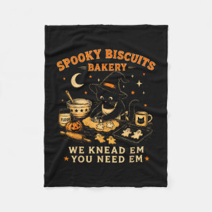 Couverture Polaire Boulangerie de biscuits effrayants drôle chat noir