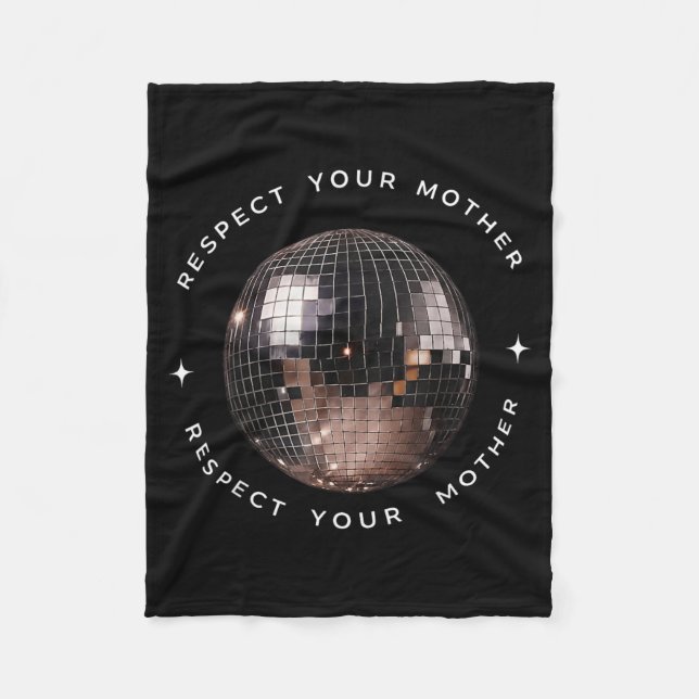 Couverture Polaire Boule disco vintage Respectez votre mère (Devant)