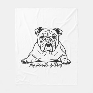 Couverture Polaire Bouledogue adorable