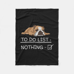 Couverture Polaire Bouledogue Anglais Slogan Liste de choses à faire 