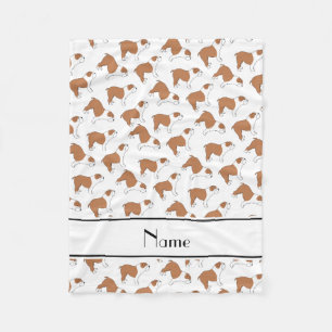 Couverture Polaire Bouledogue blanc nommé personnalisé