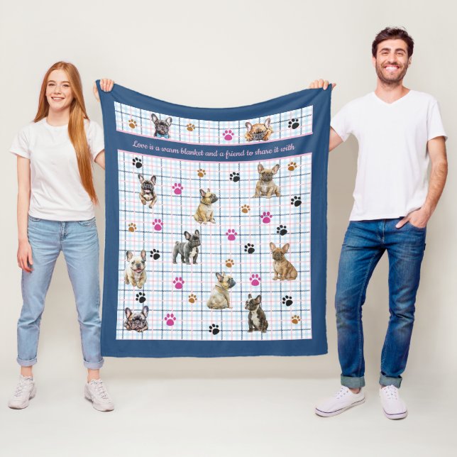 Couverture Polaire Bouledogue français (En situation)