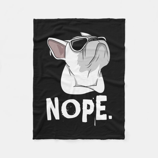Couverture Polaire Bouledogue Français blanc Frenchie  (Devant)
