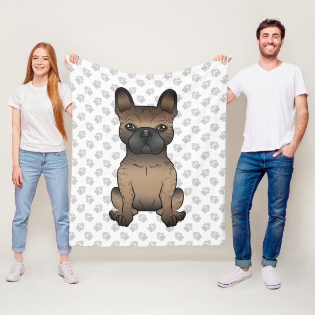 Couverture Polaire Bouledogue français bringé / Frenchie Chien mignon (En situation)