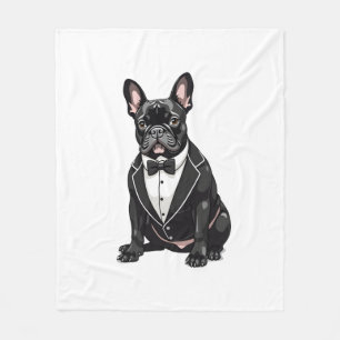 Couverture Polaire Bouledogue français en smoking