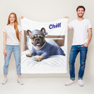 Couverture Polaire Bouledogue français Festival Sleep Day Bulldog