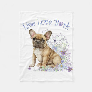 Couverture Polaire Bouledogue français floral
