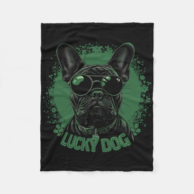 Couverture Polaire Bouledogue français - Saint-Patrick Saint Paddy (Devant)