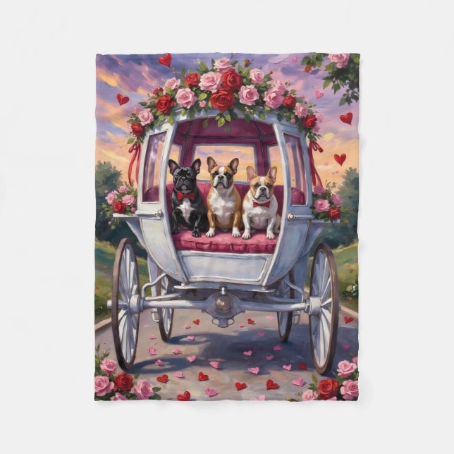 Couverture Polaire Bouledogue français Saint-Valentin  (Devant)