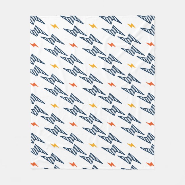 Couverture Polaire Boulons de foudre Doodle Flash transparent (Devant)
