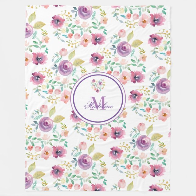 Couverture Polaire Bouquet coloré fleuri personnalisé (Devant)