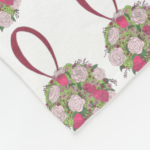 Couverture Polaire Bouquet de fleurs Rose rose Mariage Bridesmaid