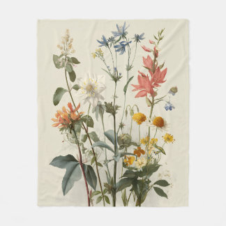 Couverture Polaire Bouquet de prairie fleurie