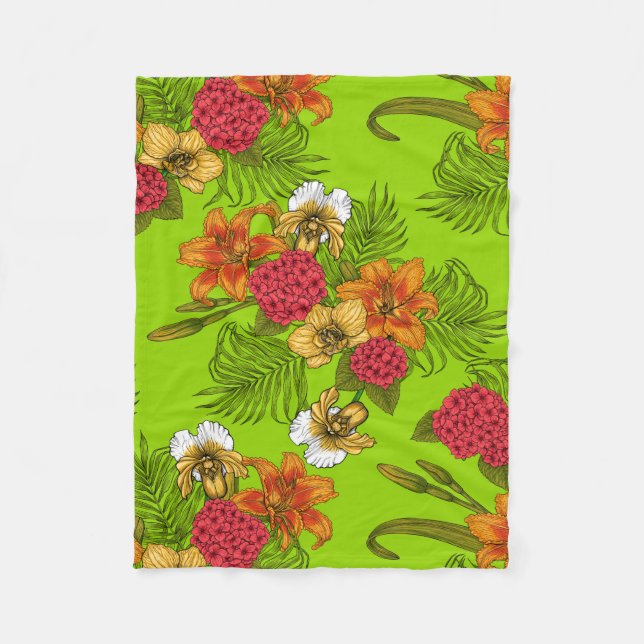 Couverture Polaire Bouquet tropical (Devant)