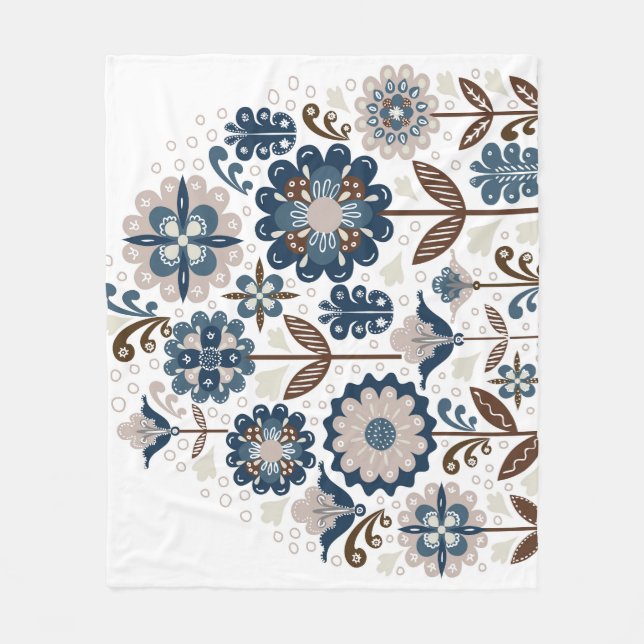 Couverture Polaire Bouquets multicolores : Main tirée (Devant)