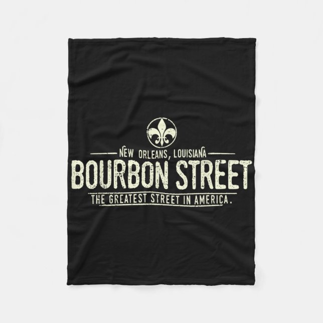 Couverture Polaire Bourbon Street New Orleans Louisiana Distressed  (Devant)