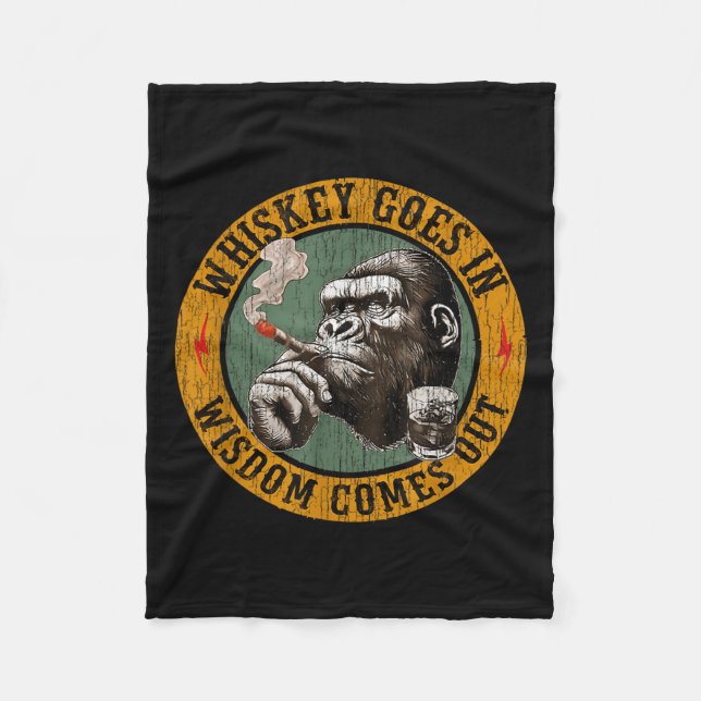 Couverture Polaire Bourbon Va Dans La Sagesse Sortit Le Whiskey Singe (Devant)