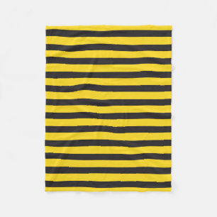 Couverture Polaire Bourdon Noir Jaune Lignes Horizontales Abeille à B