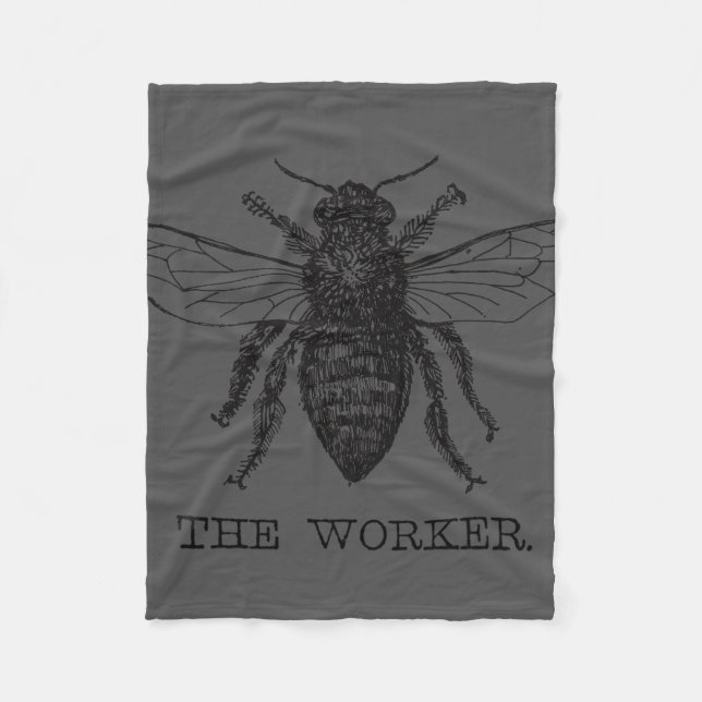 Couverture Polaire Bourdon noir ouvrier abeille miel (Devant)