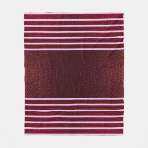 Couverture Polaire Bourgogne Cuir de serpent exotique Faux Rayure Lin