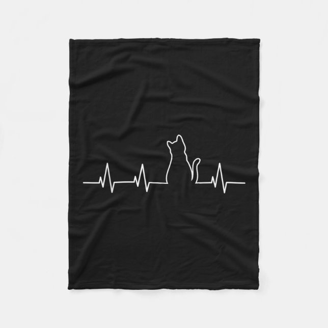 Couverture Polaire Bouton cardiaque du chat (Devant)