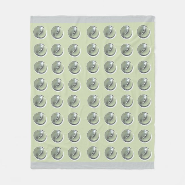Couverture Polaire Bouton vert sur motif vert (Devant)
